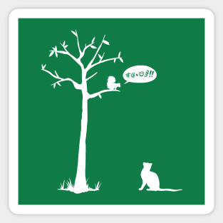 Cat vs Squirrel Sticker